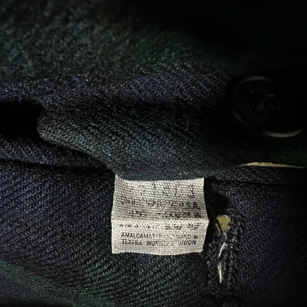 Vtg Jos A Bank Mens 32x28 Green Blue Plaid 100% Wool Dress Pleat Pants USA Made